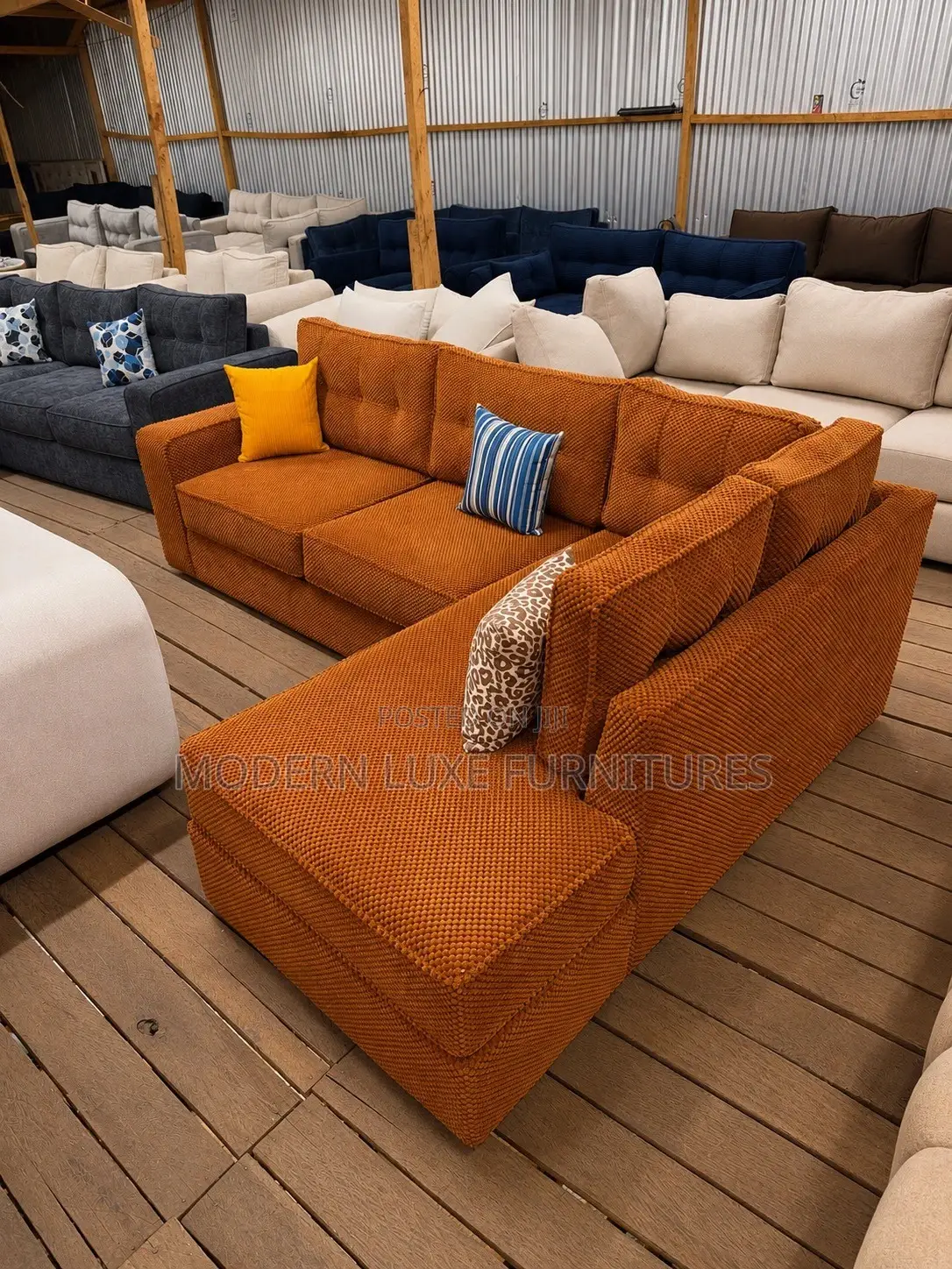 Contemporary Crown 6 Seater L Sofa/L Shaped Sofa
