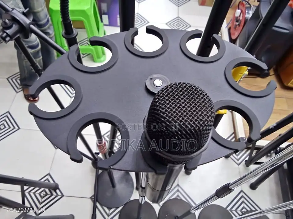 Multi-Microphone Stand Holder Tray (8-Slot Organizer)
