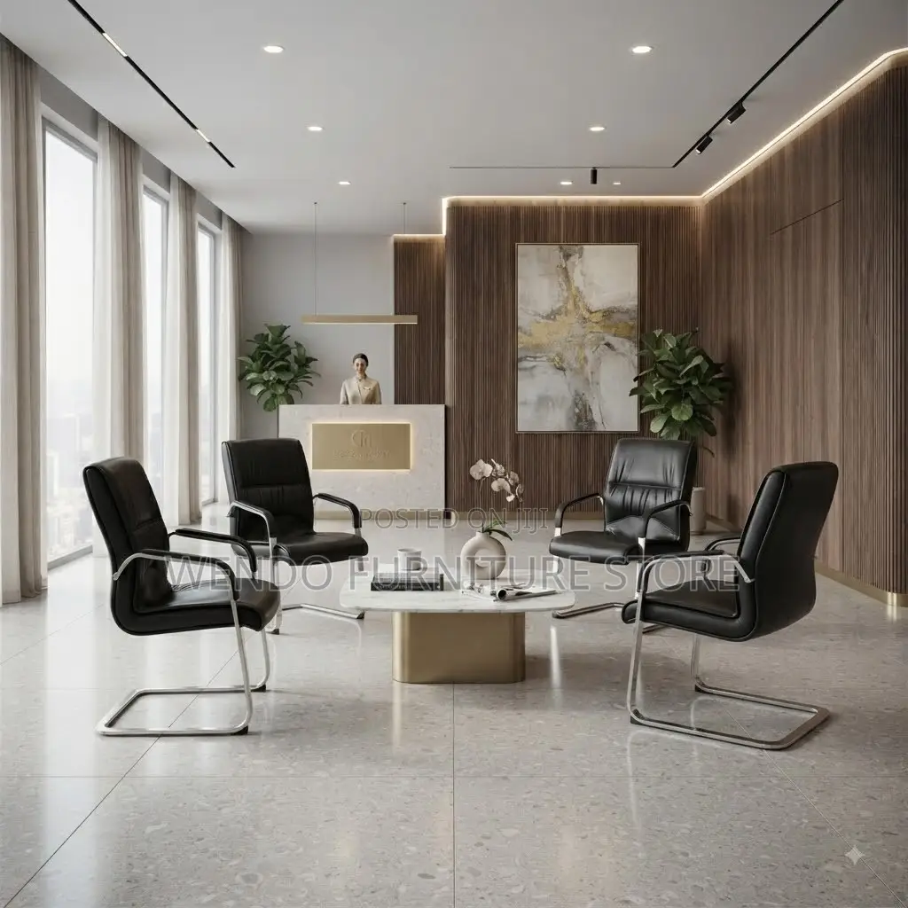 Office Chairs; Executive Mid Back Visitors Leather Seat
