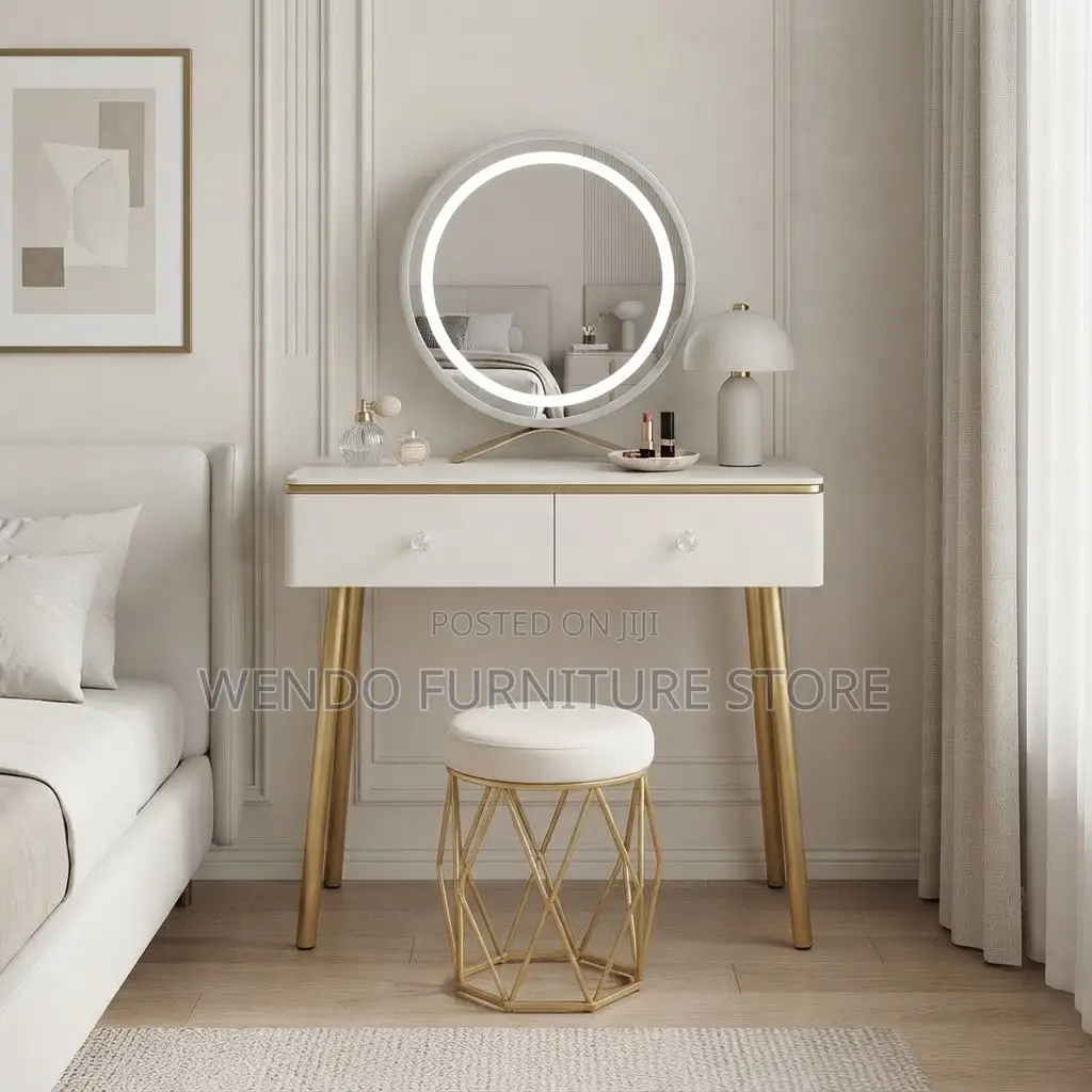 Dressers; Bedroom Dressing Room Vanity Set With Seat