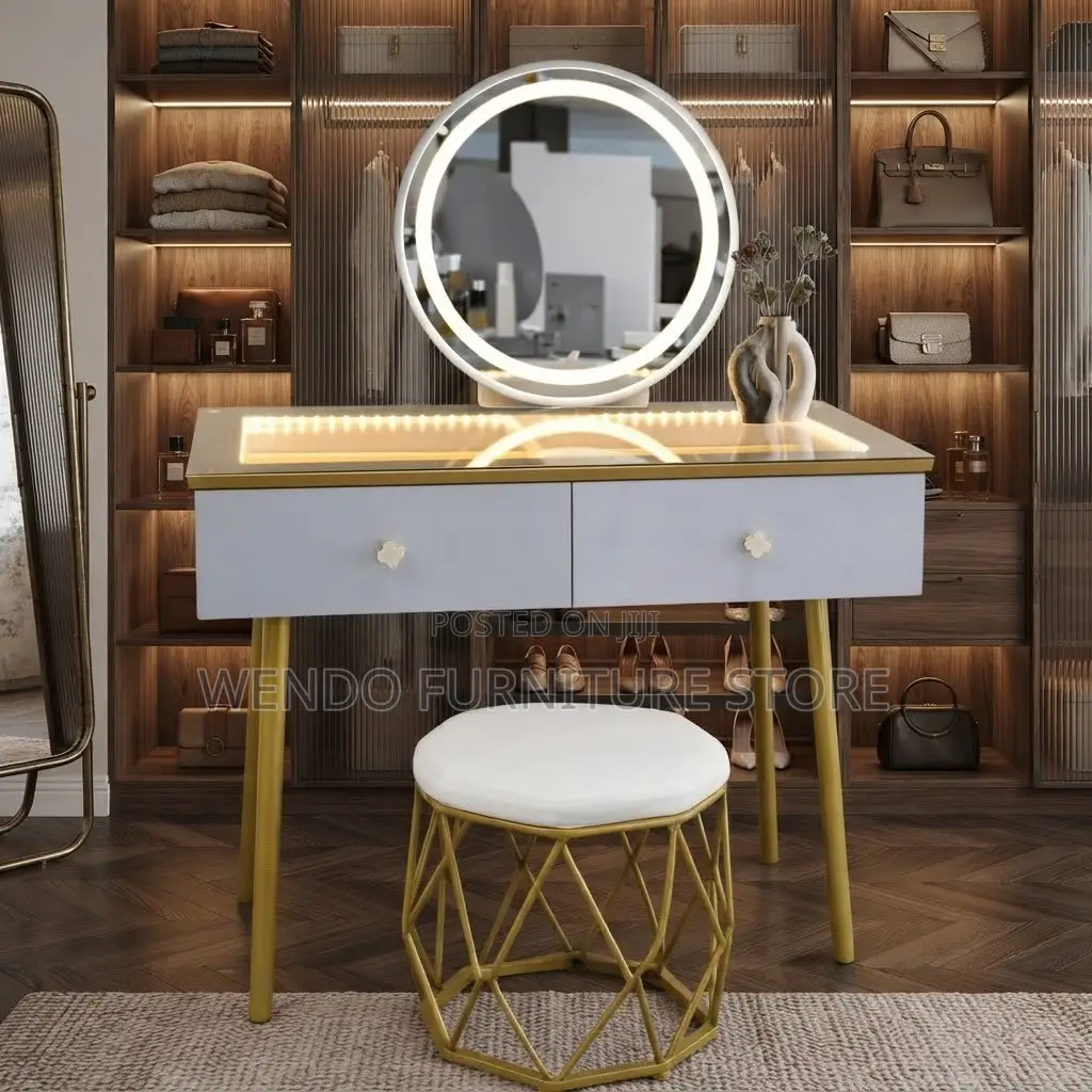 Dressers; Bedroom Dressing Room Vanity Set With Seat