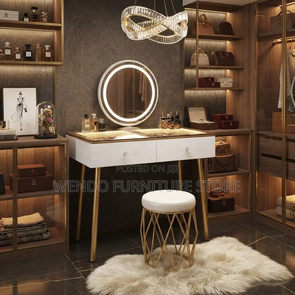 Dressers; Bedroom Dressing Room Vanity Set With Seat