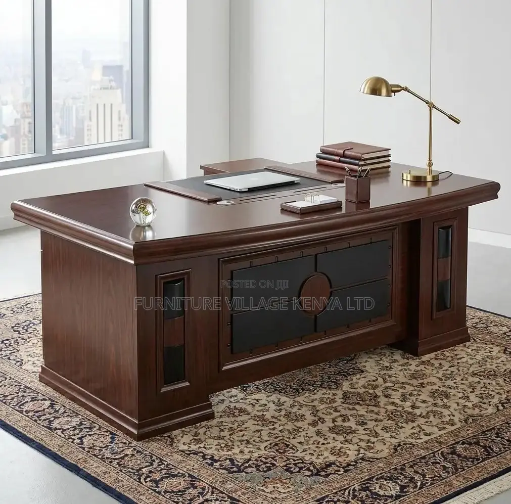 Office Desk; 1.8 M Mahogany L Director's Computer Office Desk