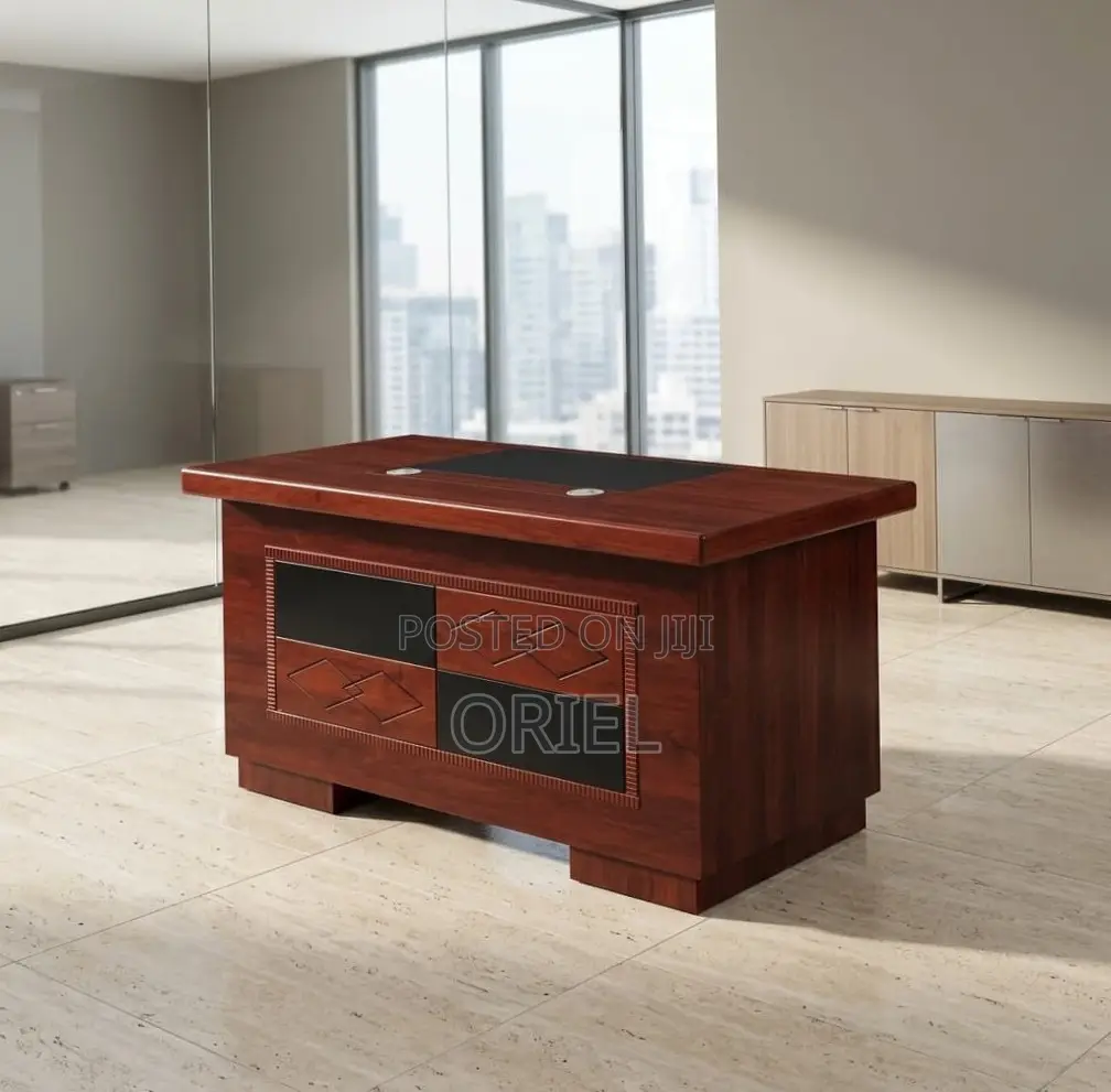 Office Desk : 1.4M Corporate Mahogany Desk