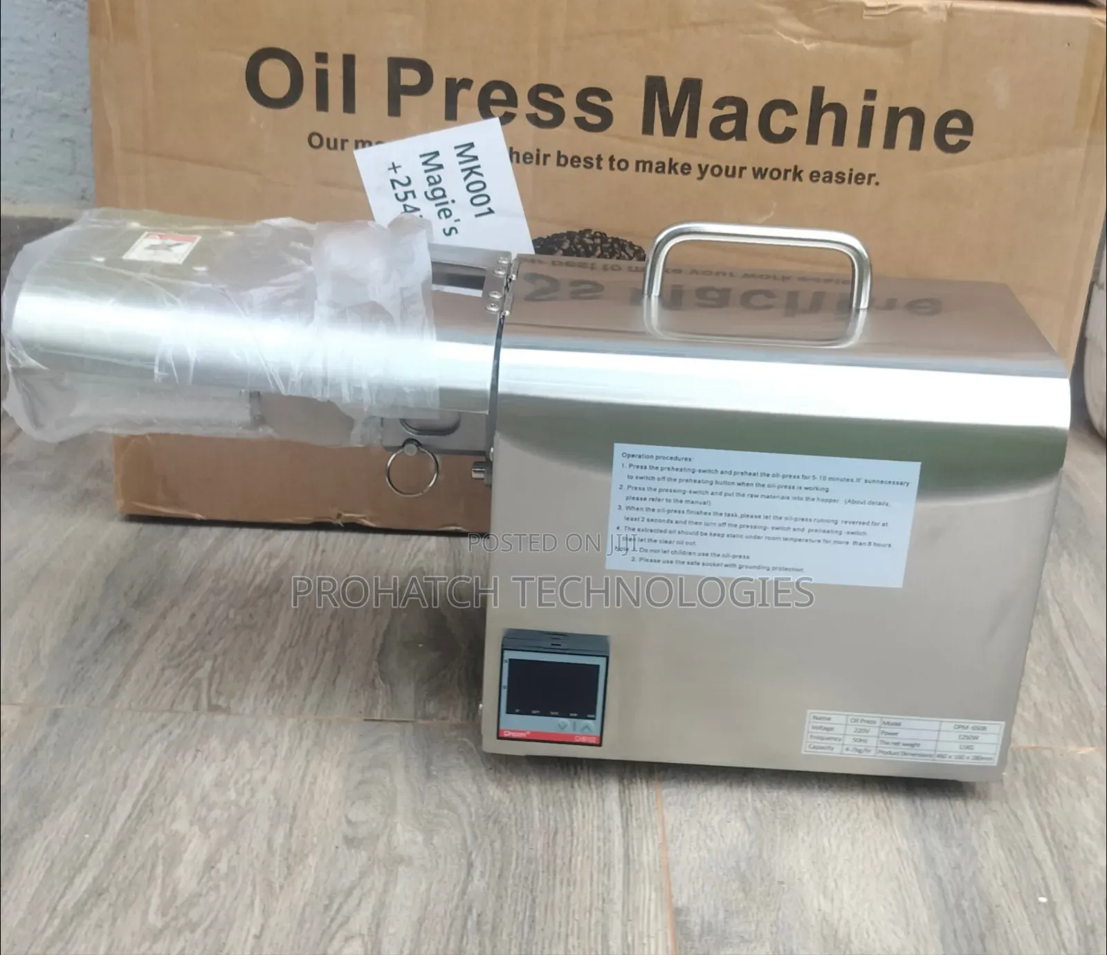 Stainless Steel Oil Press Machine