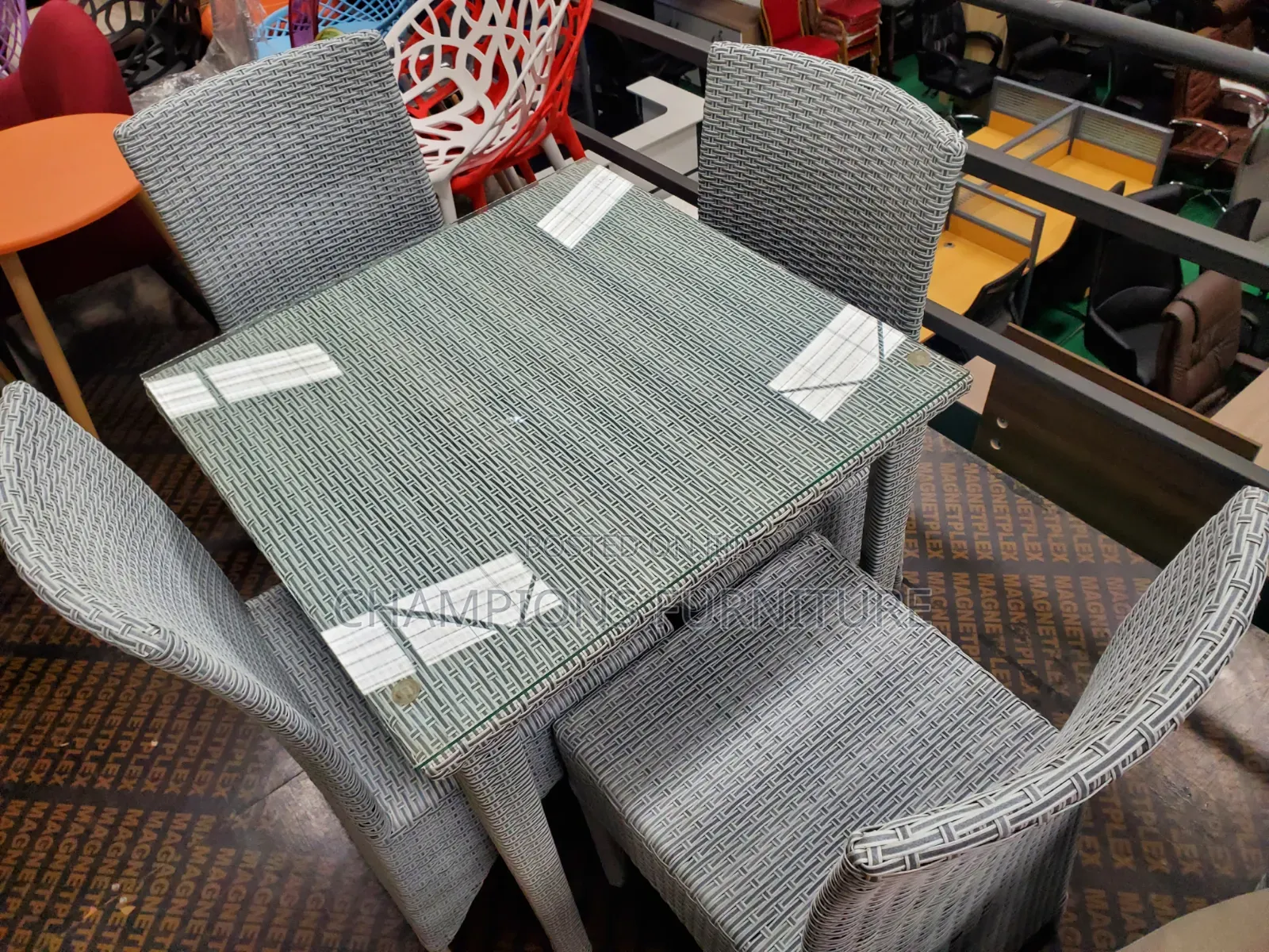 Grey 4-Seater All Weather Rattan Set