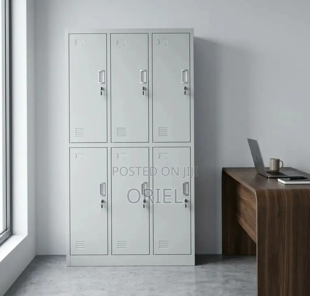 Office Cabinet : Six-Section Steel Locker Cabinet