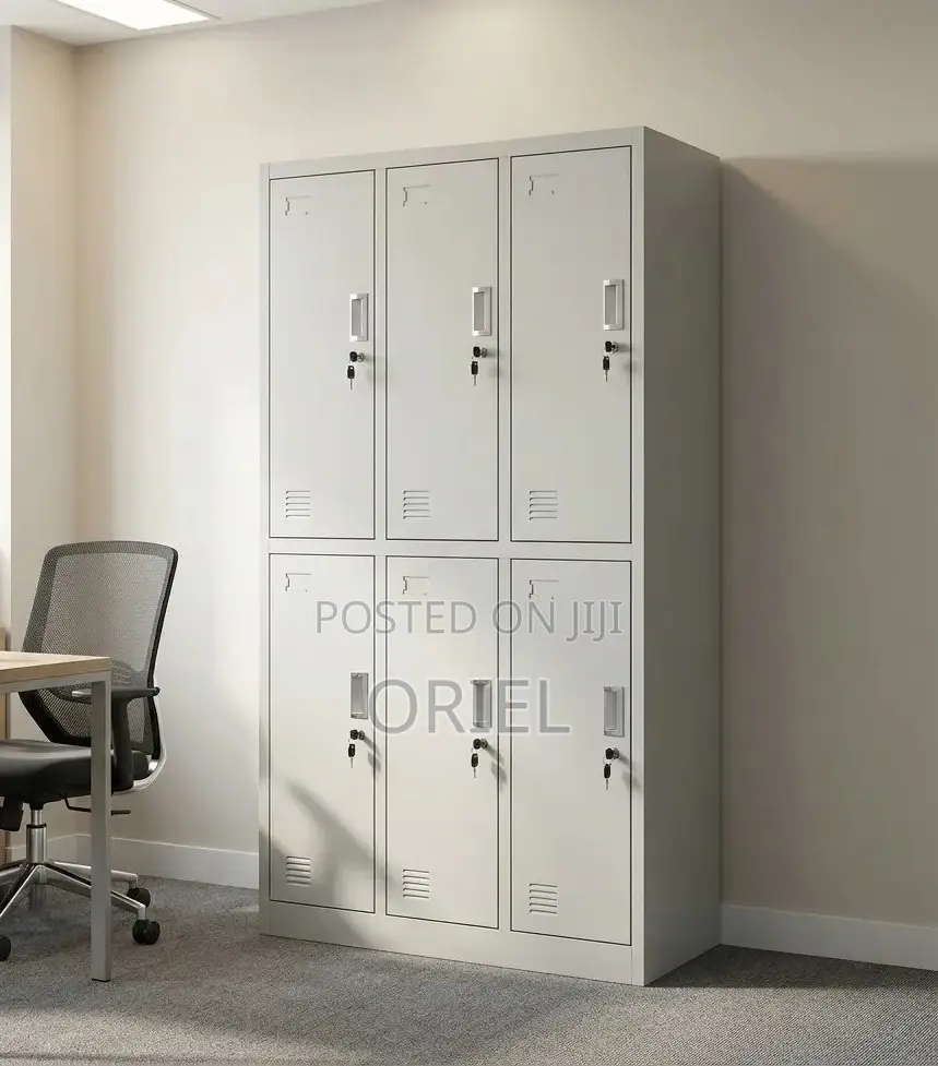 Office Cabinet : Six-Section Steel Locker Cabinet