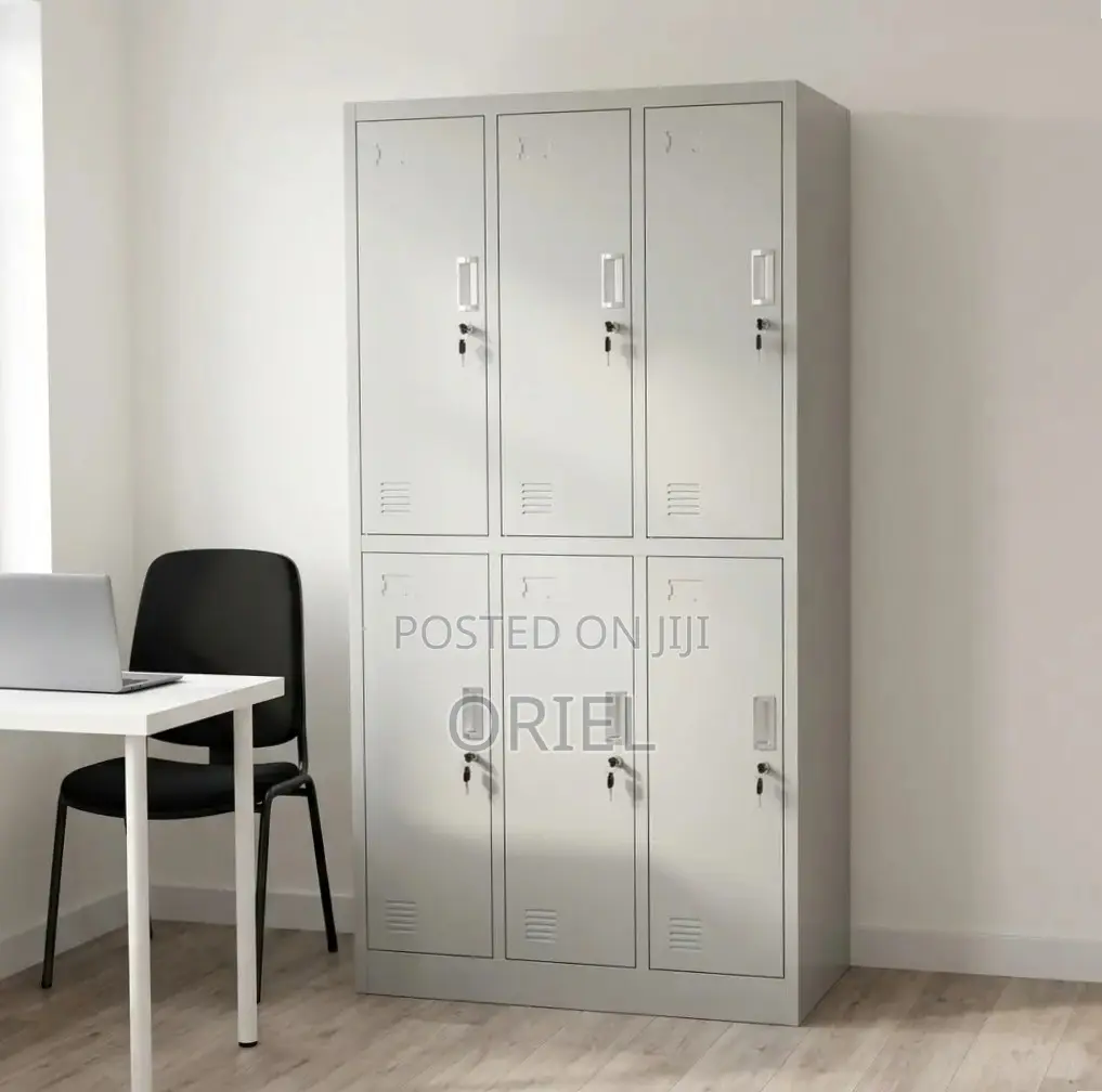 Office Cabinet : Six-Section Steel Locker Cabinet