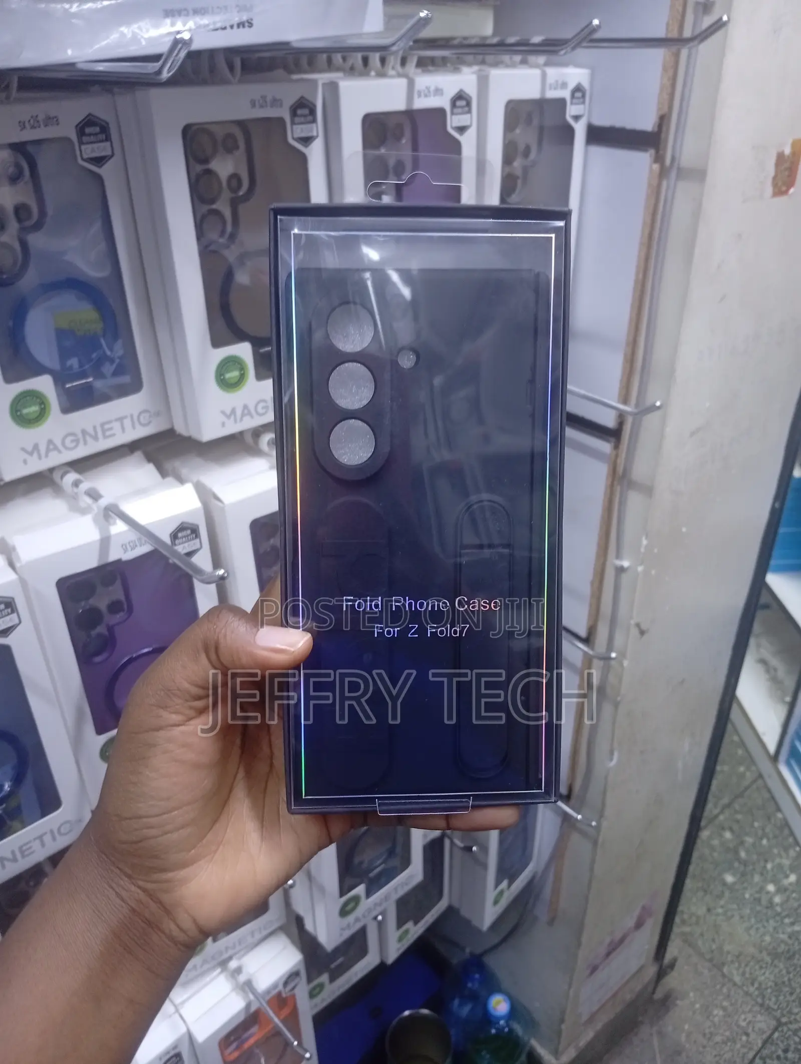 Black Folding Phone Case Designed for the Samsung Galaxy Z Fold 7,