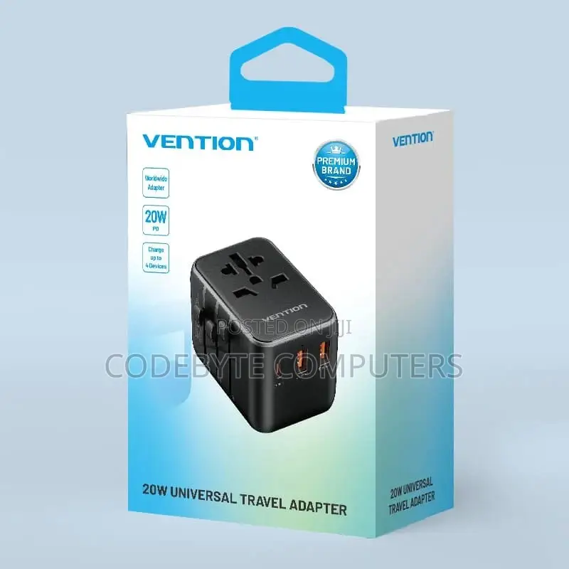 Vention 3-Port USB (C + a + A) Universal Travel Adapter (20w/18w/18w)