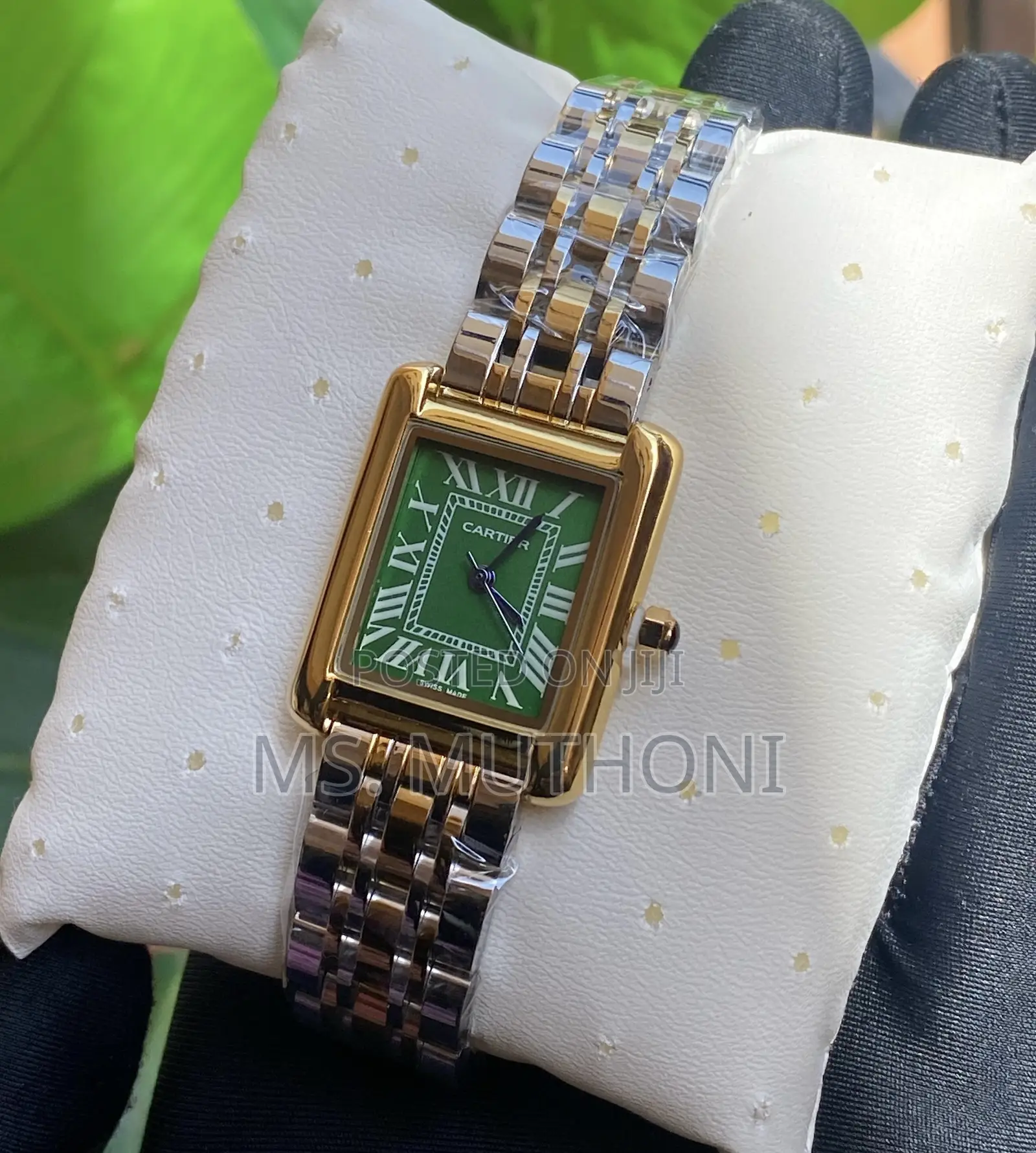  Elegant Two-Tone Cartier Tank-Style Women's Watch