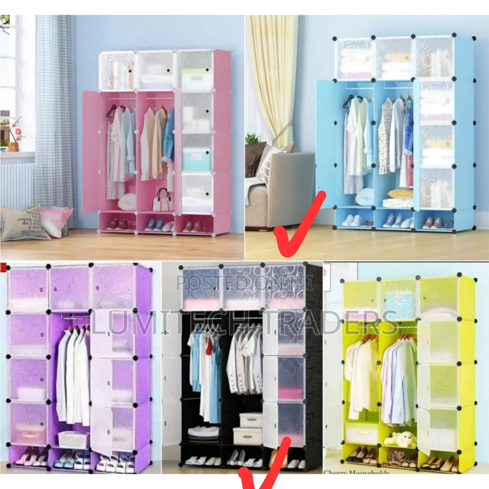 3 Collumn Plastic Wardrobe