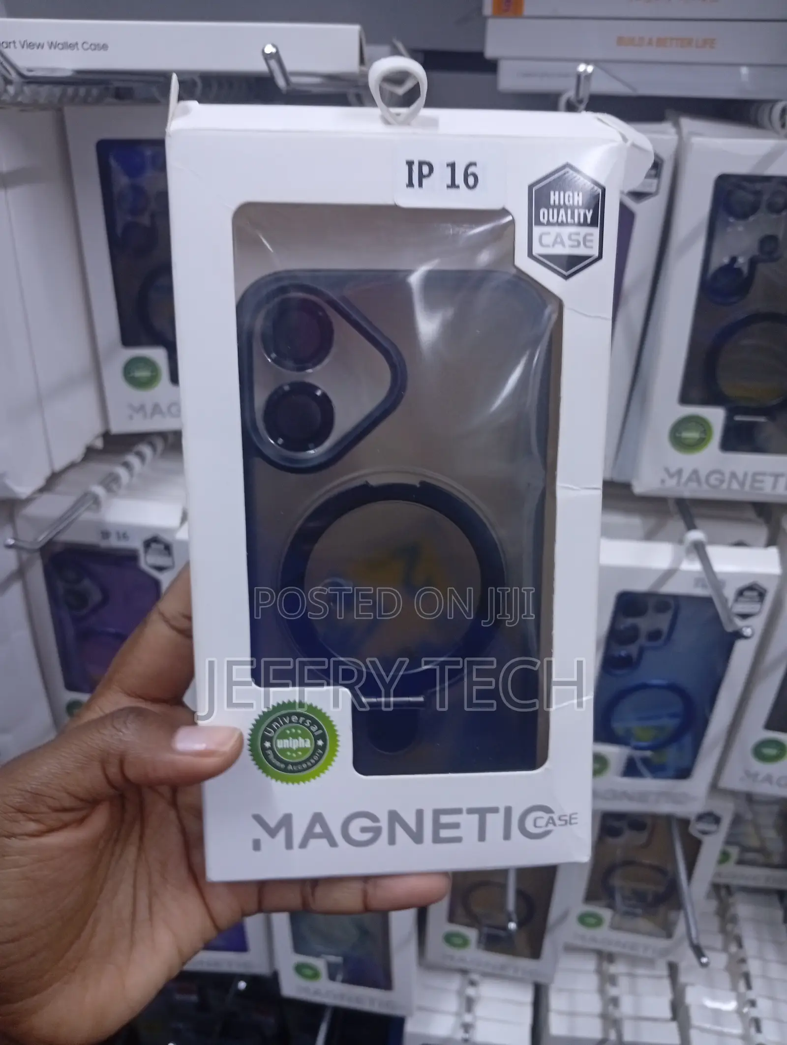 Dark Blue Magnetic Case for the iPhone 16 MagSafe-compatible Ring