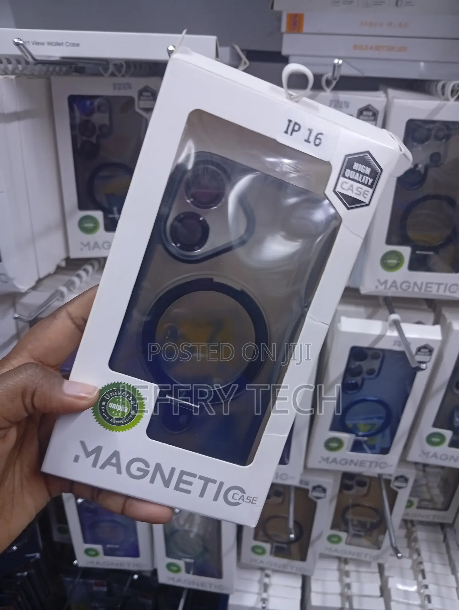 Dark Blue Magnetic Case for the iPhone 16 MagSafe-compatible Ring