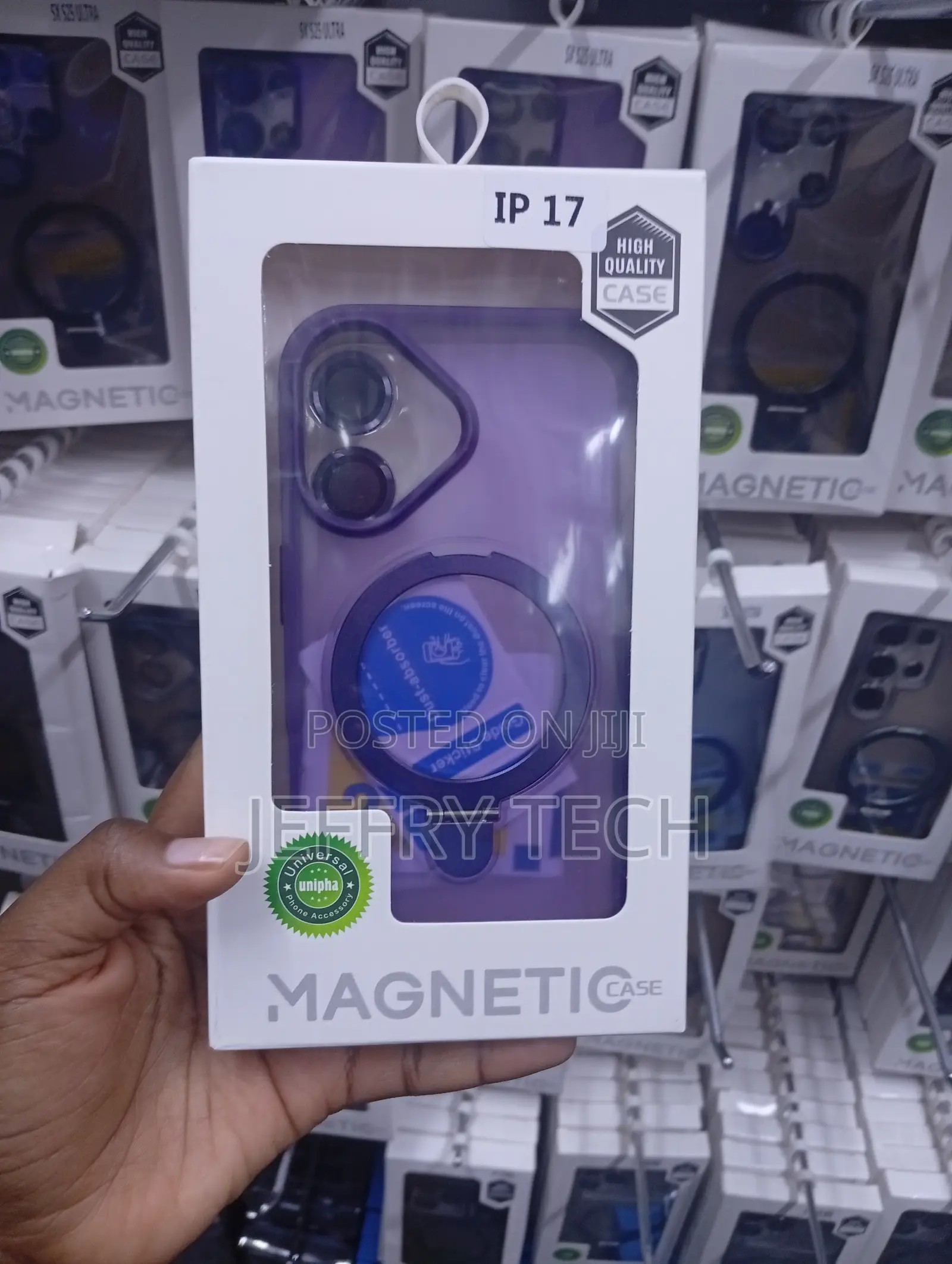 Purple Translucent iPhone 17 MagneticCase With Camera Lens Protector