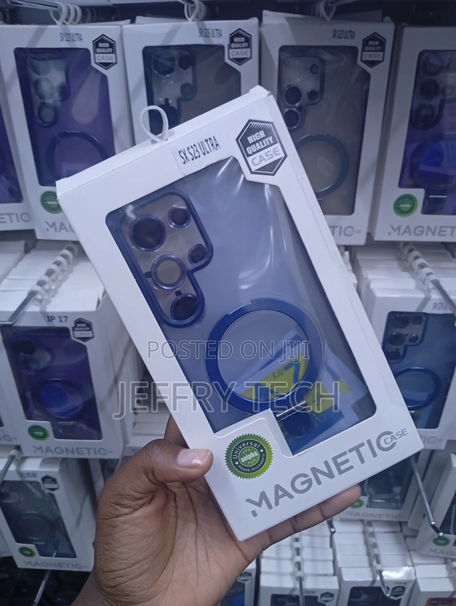 Blue Samsung Galaxy S23 Ultra Magnetic Ring-Stand Case