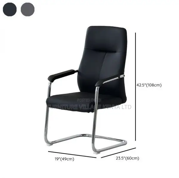 Waiting Chair; Executive Leather Mid Back Visitor's Waiting Seat.