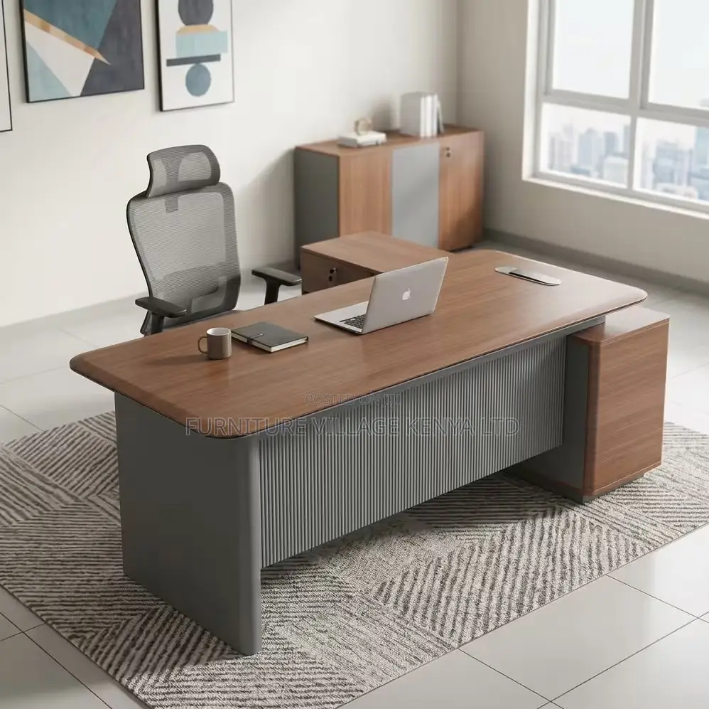 Office Desk; Brown 1.6 M Executive Modern Manager's Desk