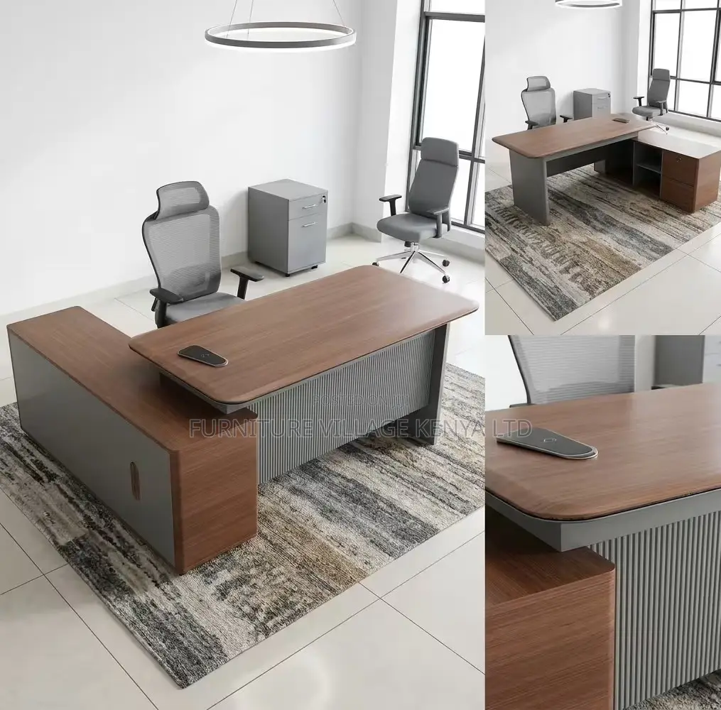 Office Desk; Brown 1.6 M Executive Modern Manager's Desk