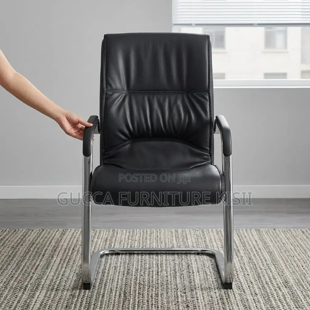 Office Chairs; Chrome Based Leather Office Visitors Chairs