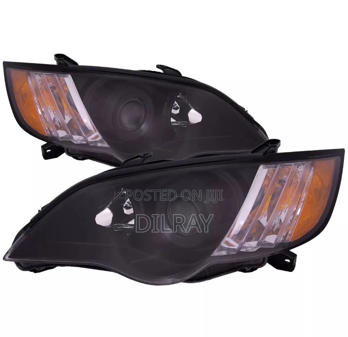 Headlight Halogen Set Black Housing With Clear Lens for Subaru Legacy
