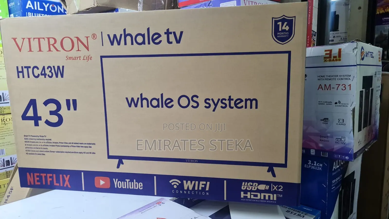 Vitron 43 Inch Whale Smart TV, HTC43W, Netflix, Youtube, Prime