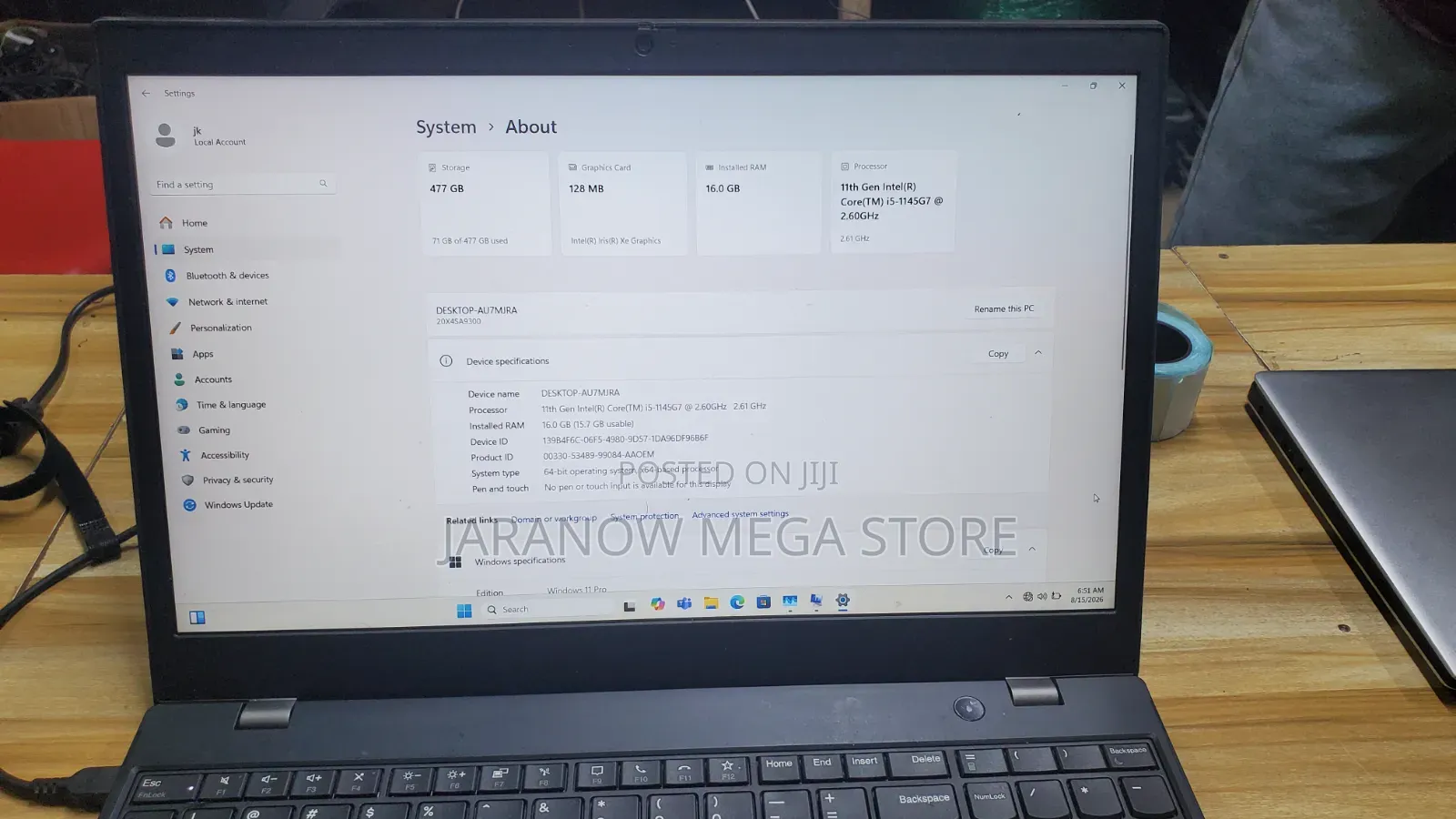 Laptop Lenovo ThinkPad L15 Gen 3 16GB Intel Core i5 SSD 512GB