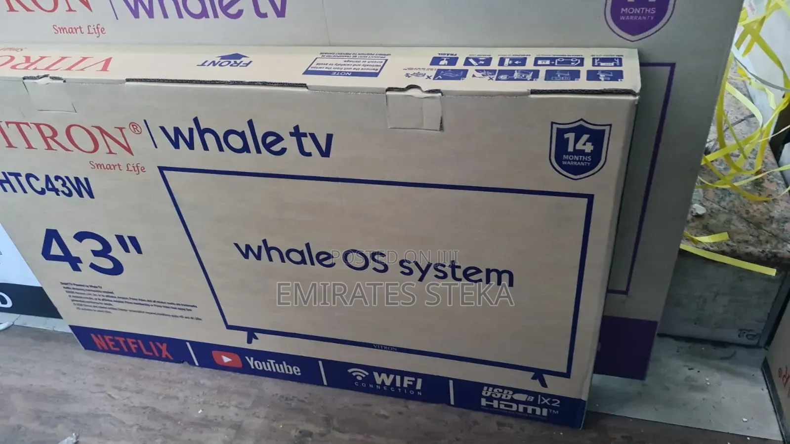 Vitron 43 Inch Whale Os Smart TV Quad Bluetooth
