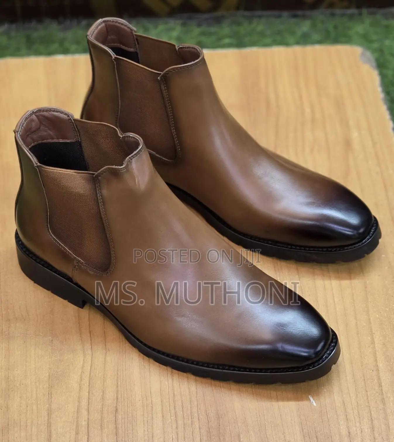 Men's High Top Burnished Toe Chelsea Boots Size 40-45
