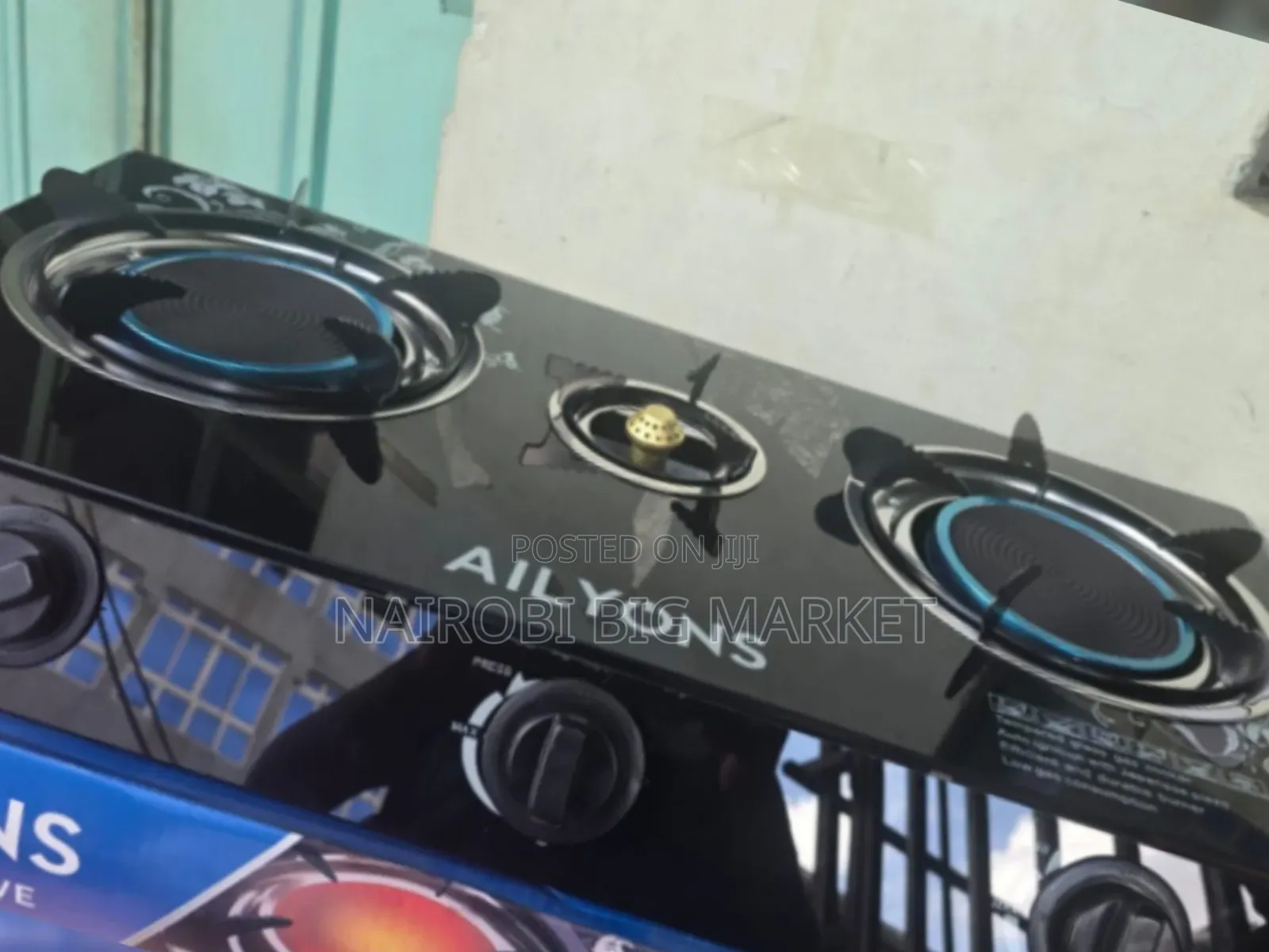 Ailyons 3 Burner Glass Top Gas Cooker Infrared Double Burner