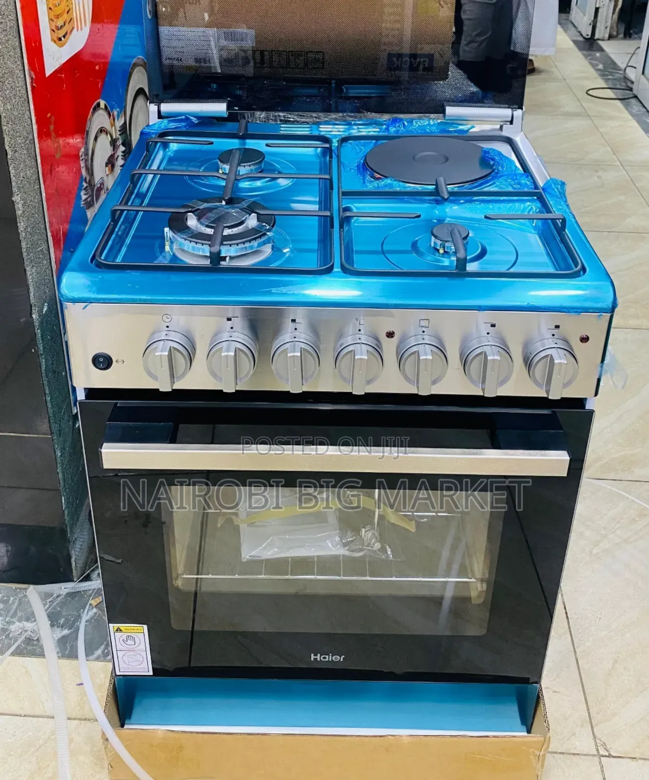 Haier 3-Gas + 1-Electric Free Standing Cooker (HRE6313CDRSS)
