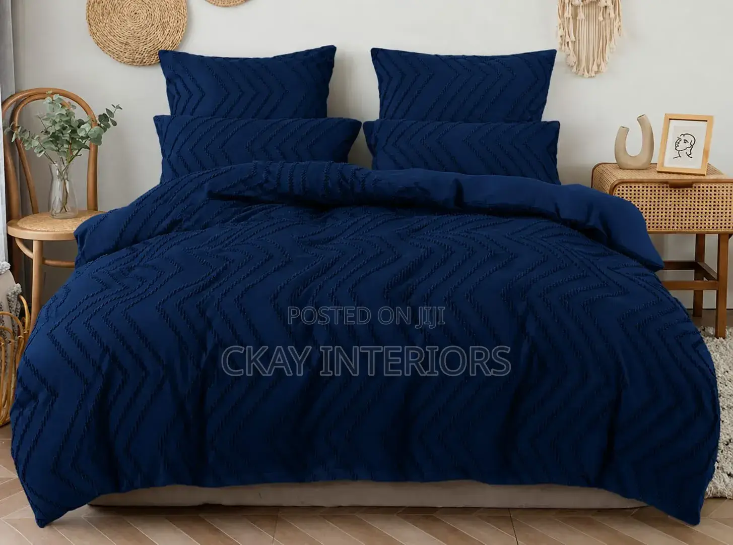 Navy Blue and White. Bedrooms Airbnbs Duvets