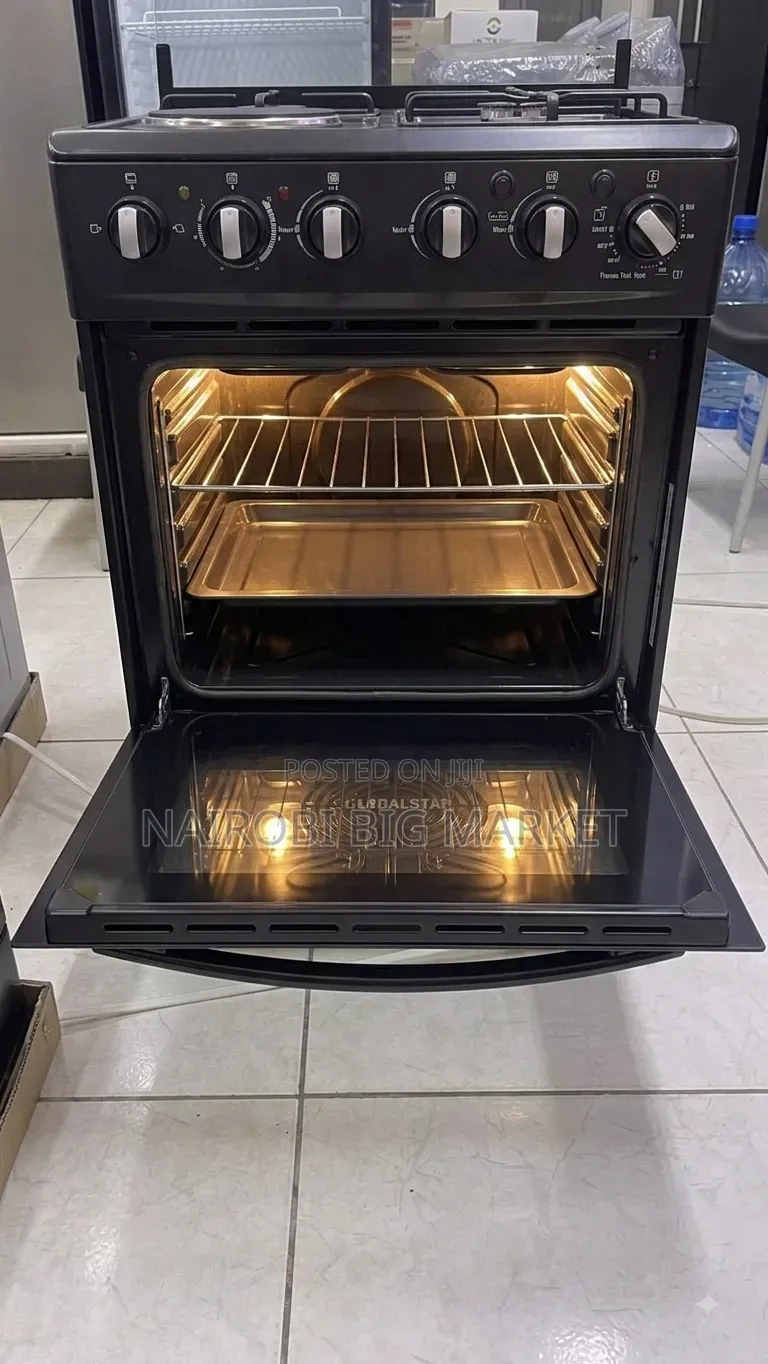 Black 60*60 Globalstar JET 3+1 Standing Cooker With Electric Oven