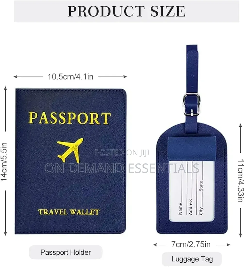 Passport Holder With a Matching Luggage Tag (Travel Set)