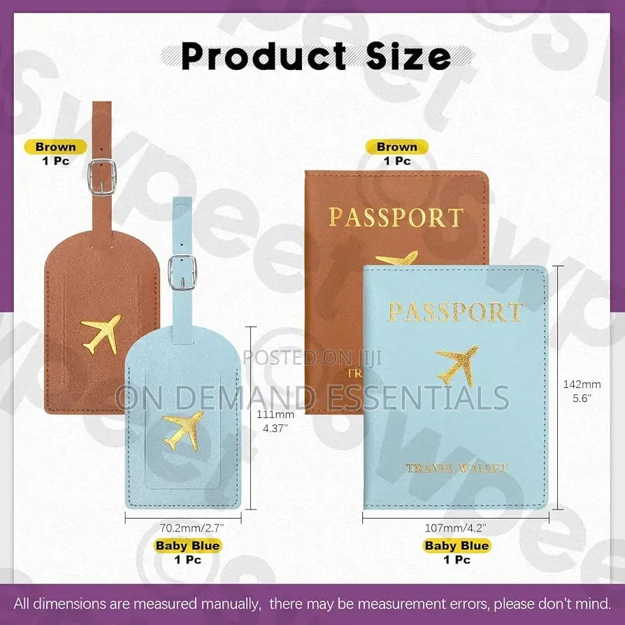Passport Holder With a Matching Luggage Tag (Travel Set)