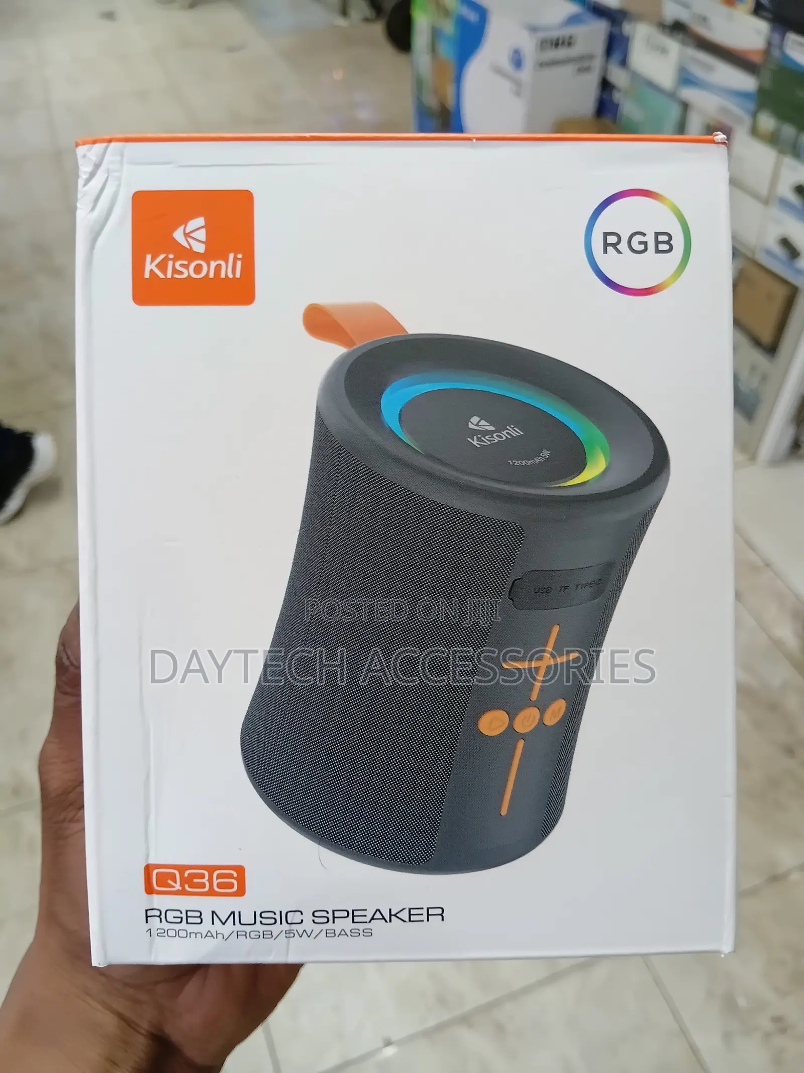 Kisonlii Portable Bluetooth Speaker Q36 With RGB Light.