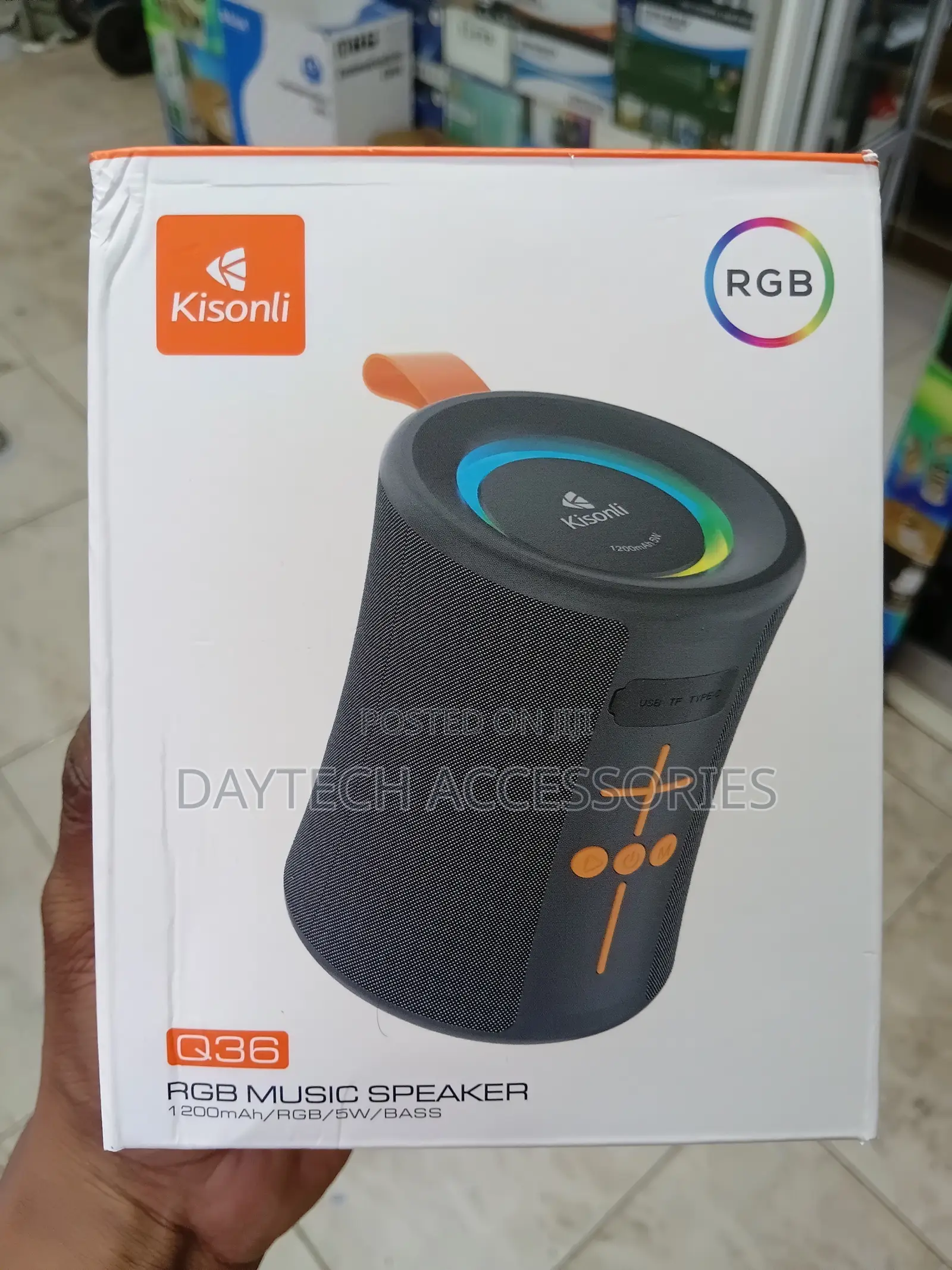 Kisonlii Portable Bluetooth Speaker Q36 With RGB Light.