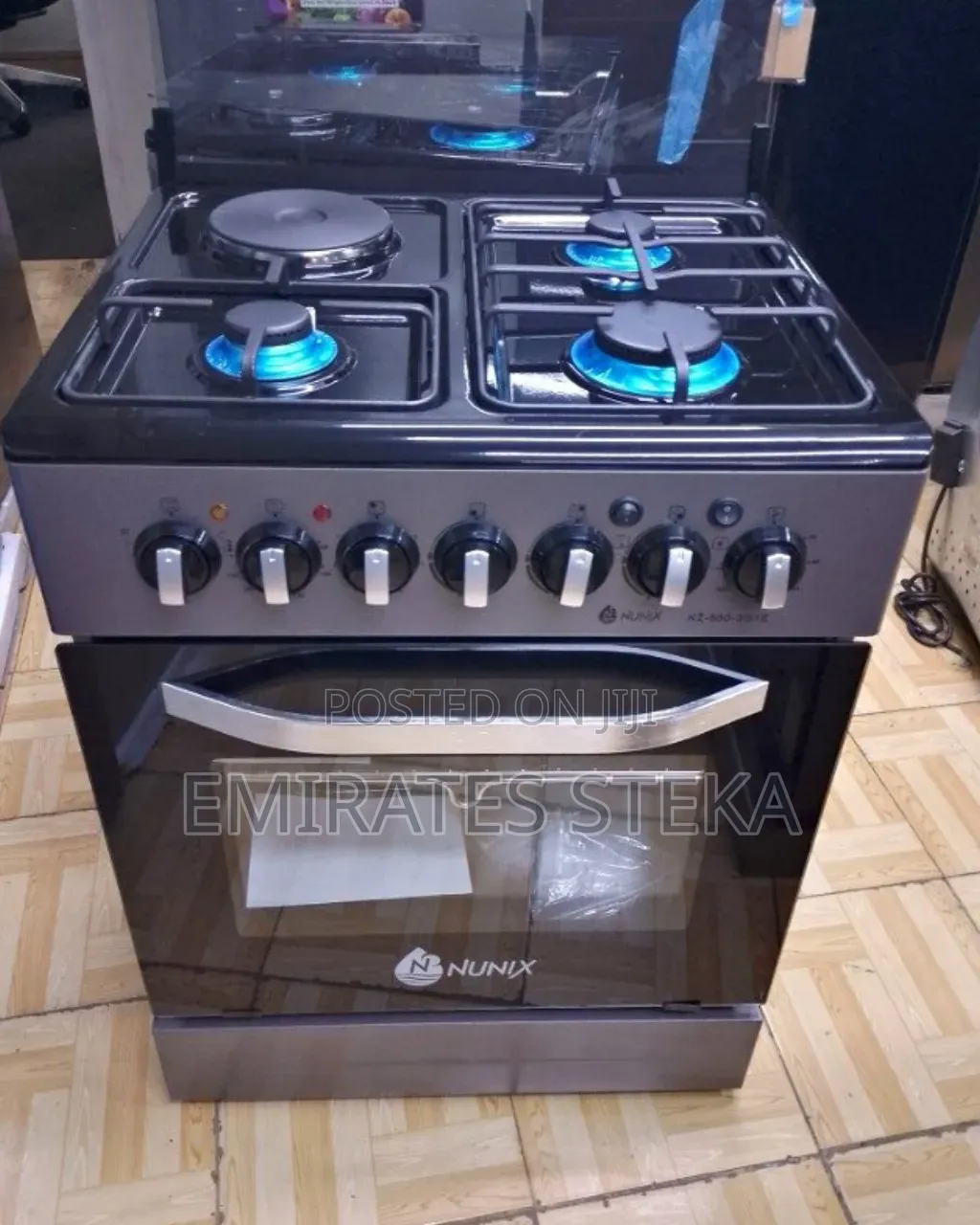 Nunix 60*60 3Gas JetPool Burners + 1Rapid Plate, Free Standing Cooker