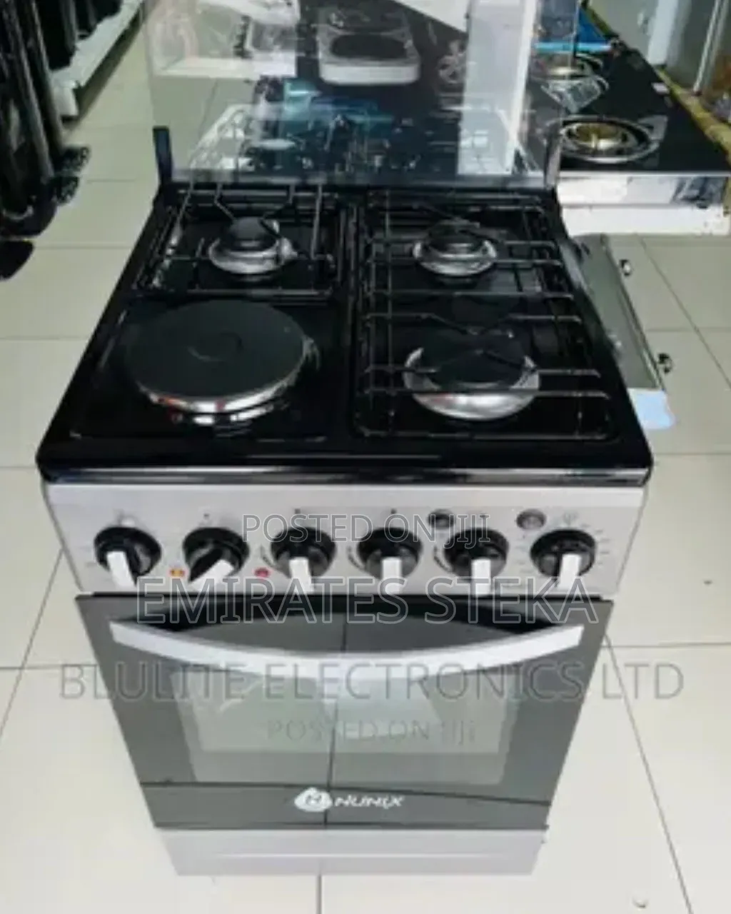 Nunix Free Standing 60X60 3 Gas Jet Pool Burners +1Rapid Plate,Cooker