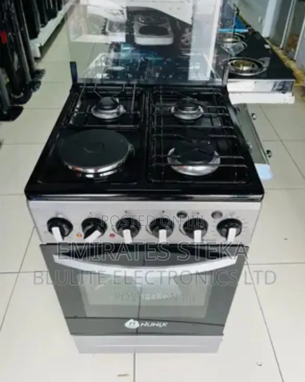 Nunix Free Standing 60X60 3 Gas Jet Pool Burners +1Rapid Plate,Cooker