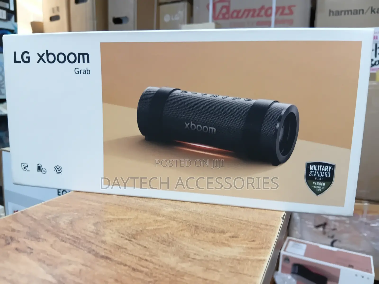 The LG XBOOM Grab Compact Rugged Portable Bluetooth Speaker - Black