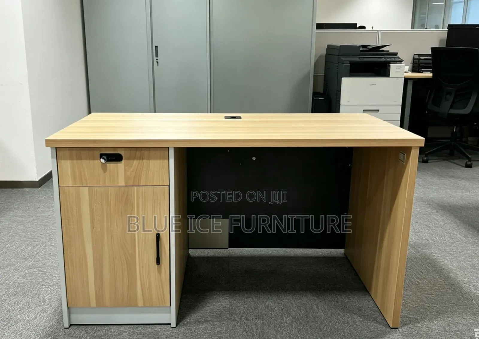 Wooden Office Desk With Lockable Storage