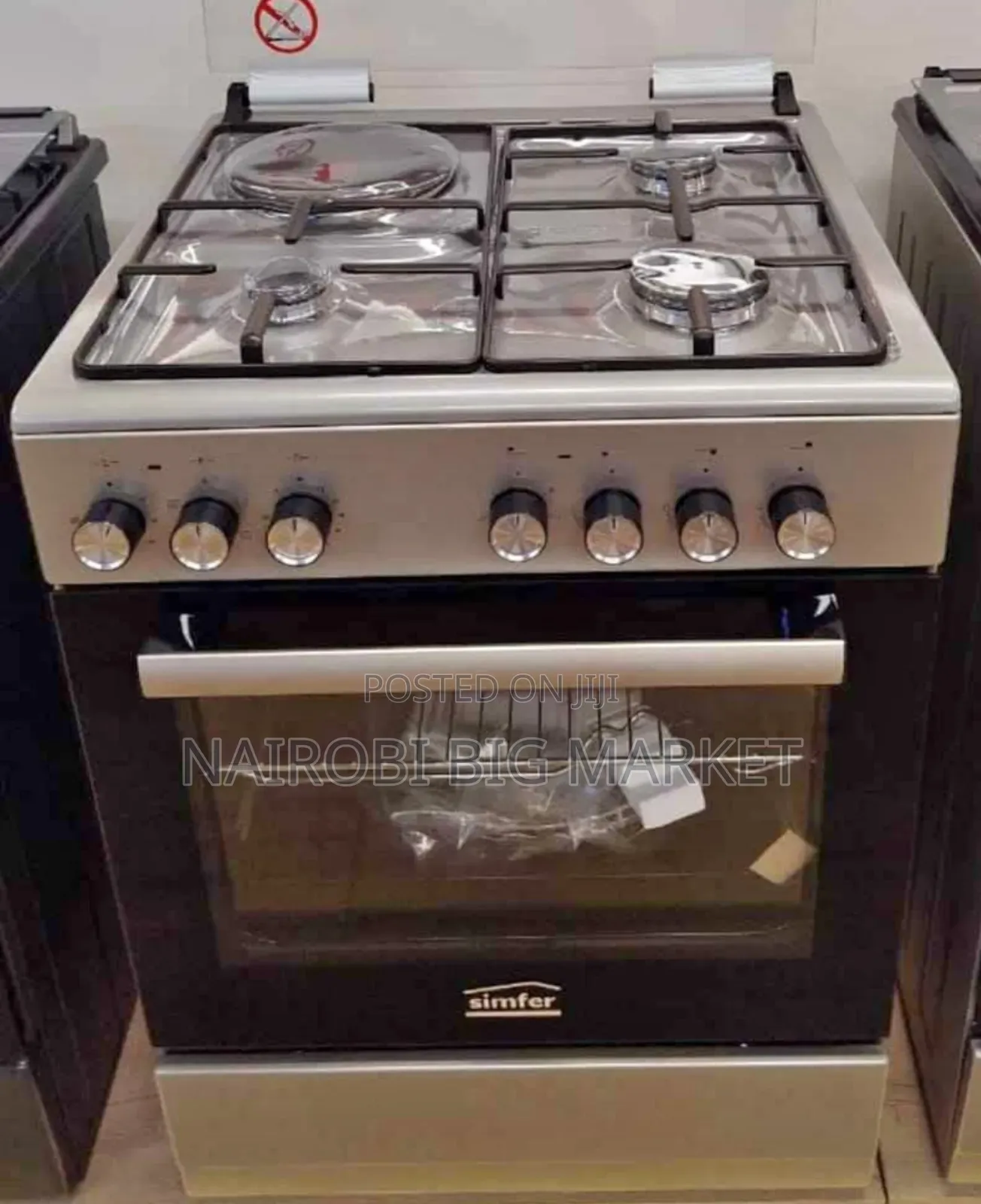 60*60 Von Simfer 3+1 Standing Cooker With Gas Sensor and Food Warmer