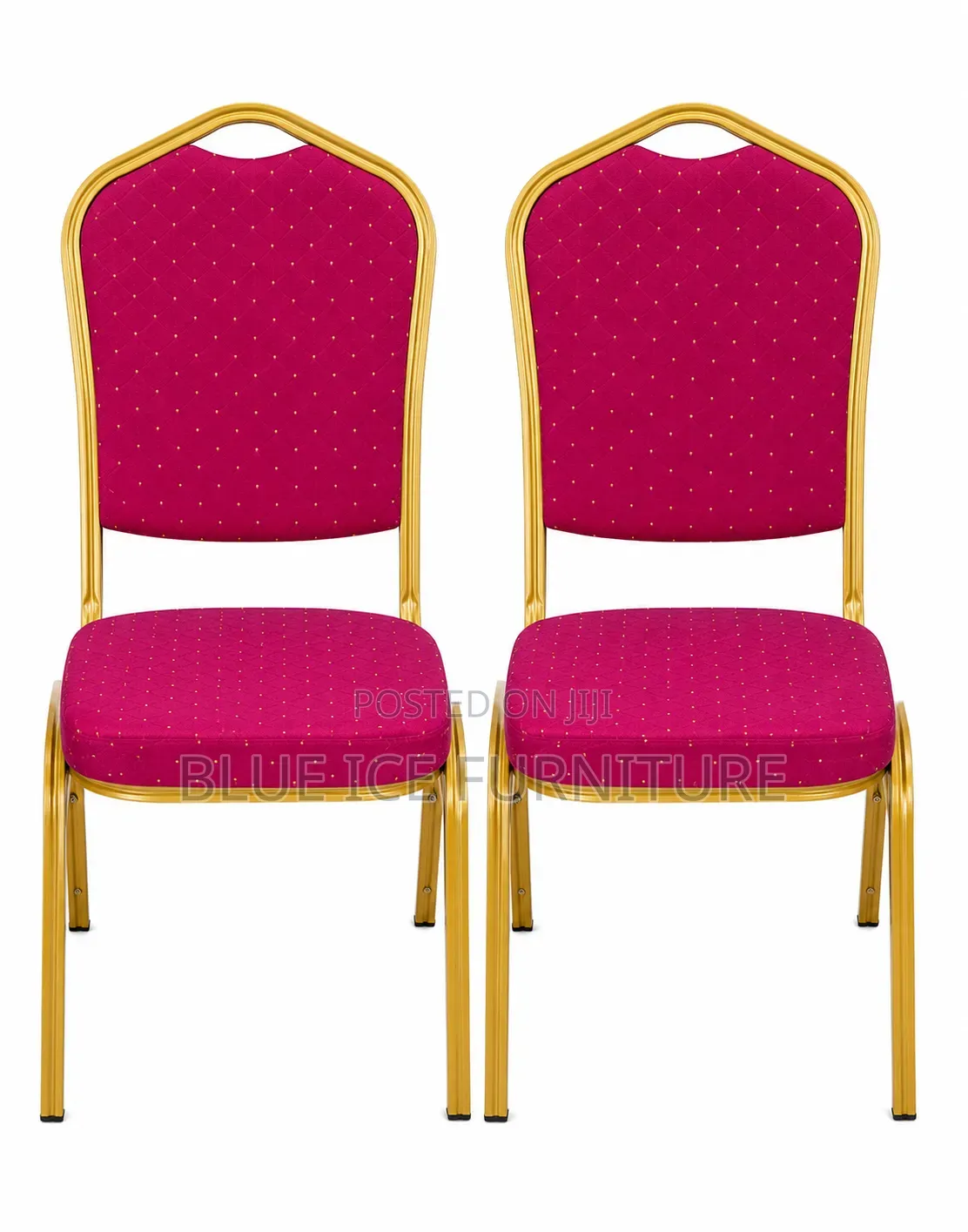 Gold Banquet Chair With Maroon Fabric