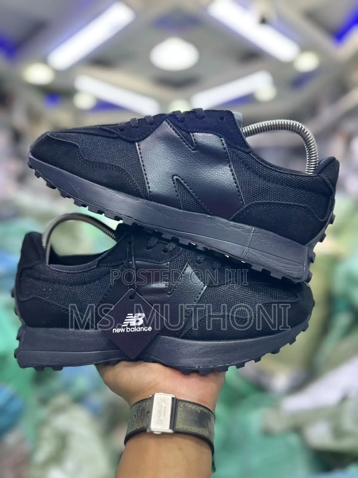 Quality Leather New Balance 327 Triple Black (MS327CTB) Size 37-45