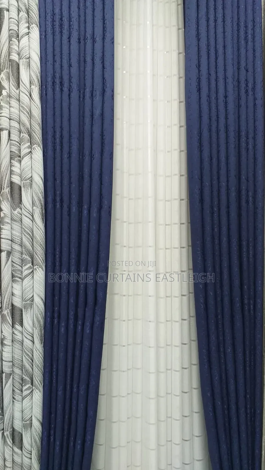 Blue Elegant Curtains and Green for Modern Dining