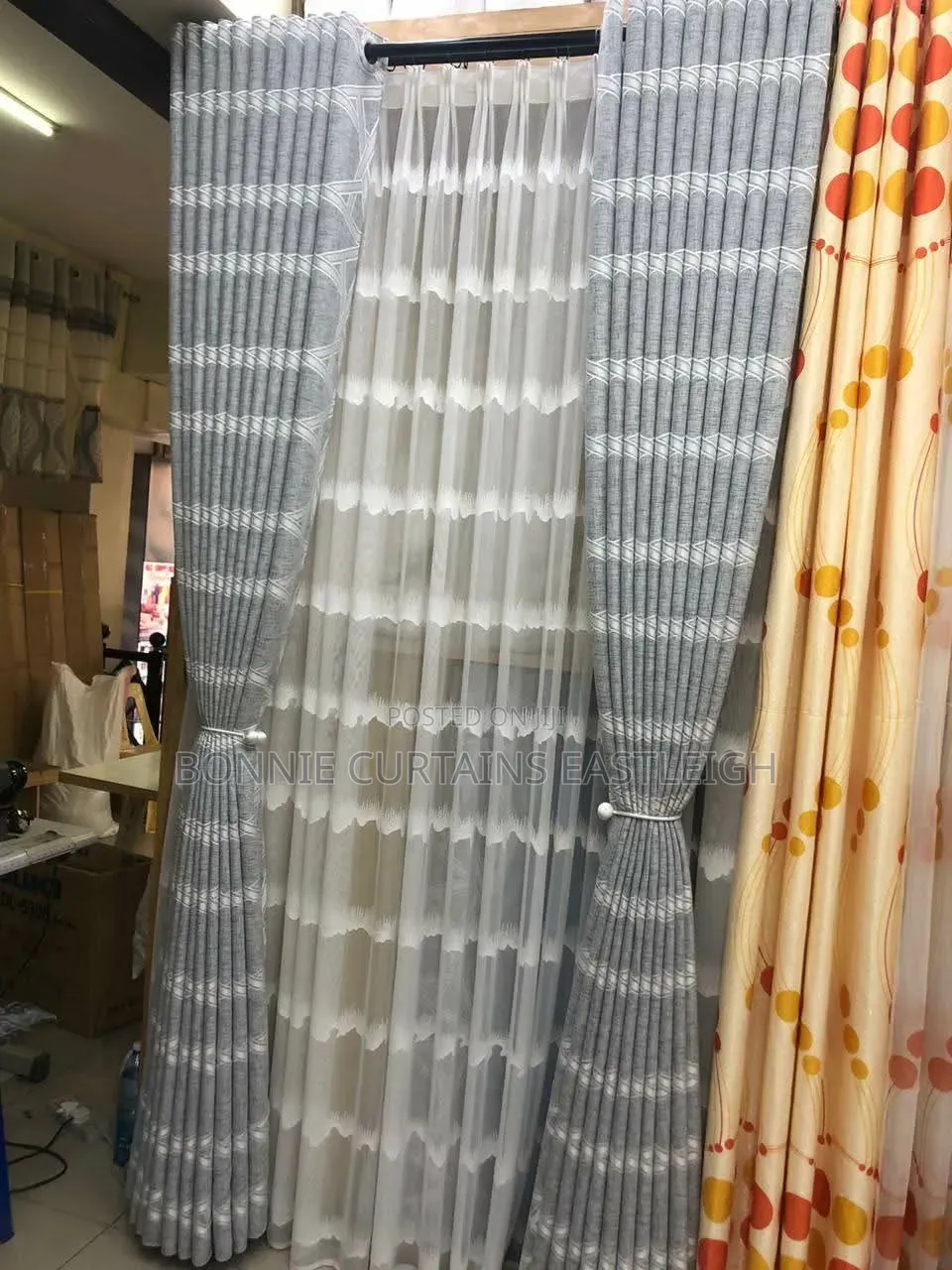Grey Modern Elegant Curtains for Offices