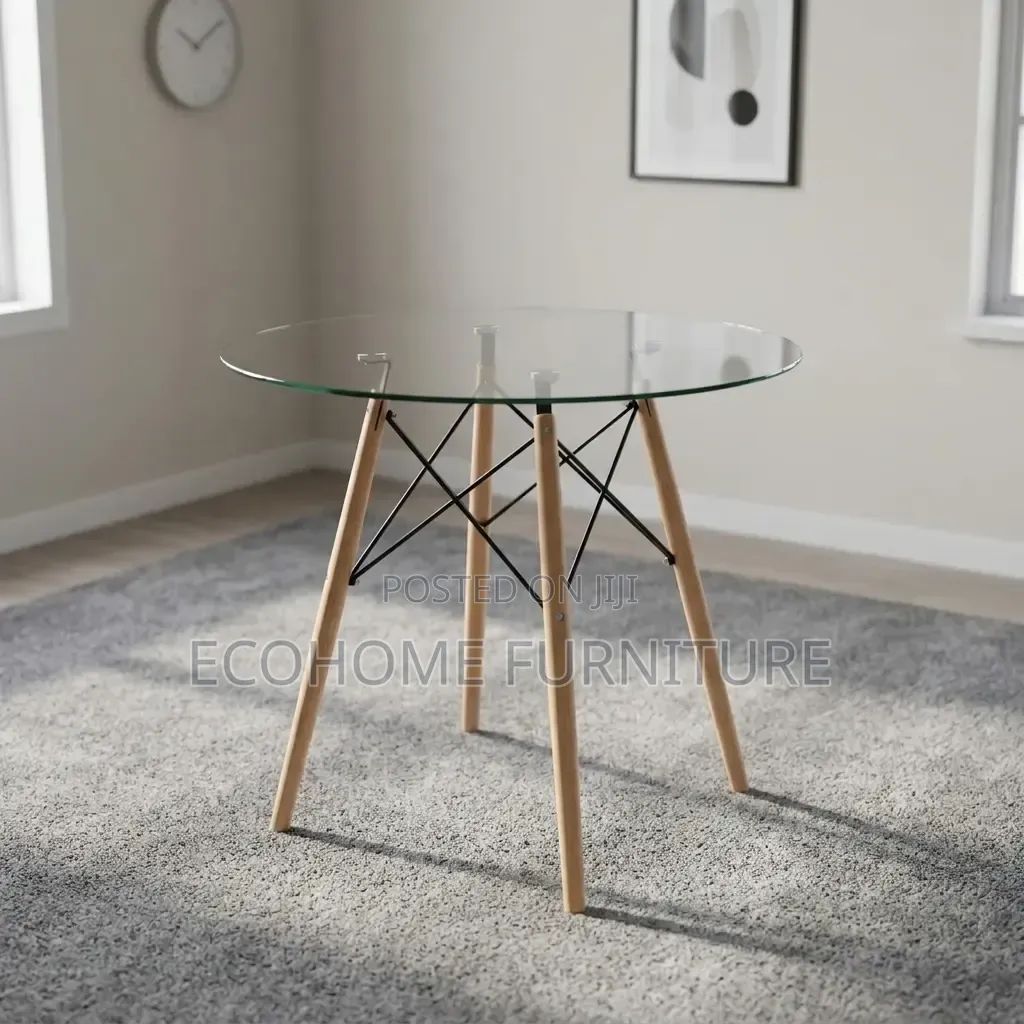Round Glass Table Modern Office Meeting Conference Table