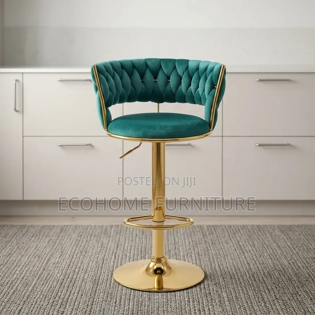 Bar Stool – Velvet Swivel Adjustable Kitchen Counter Chair